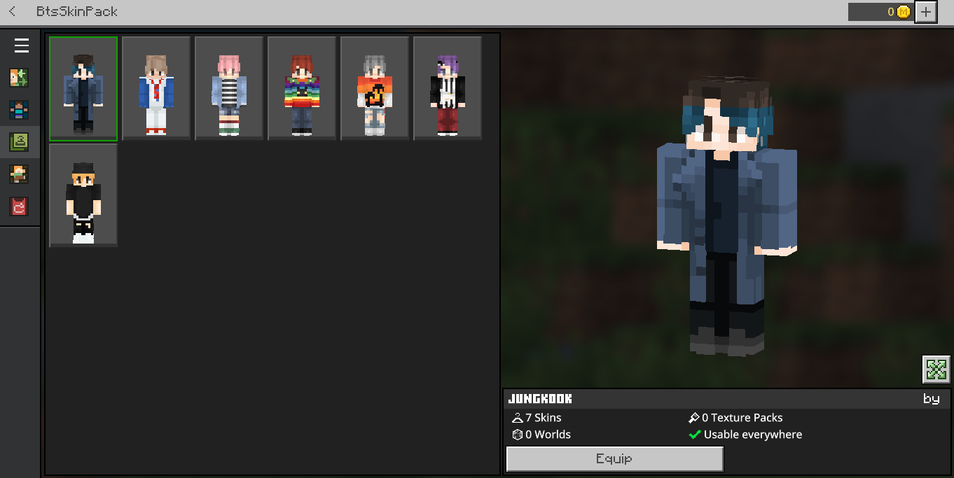 BTS Skin Pack - Screenshots - Minecraft Bedrock Addons - CurseForge