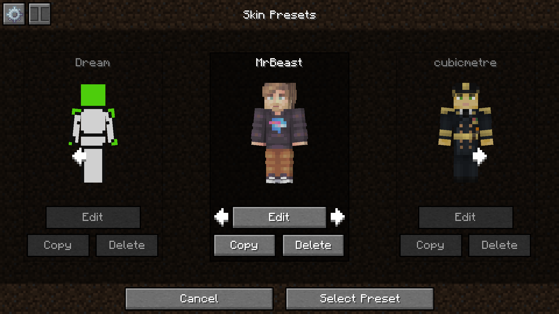 Thumbnail Allows you to quickly change skins in the game