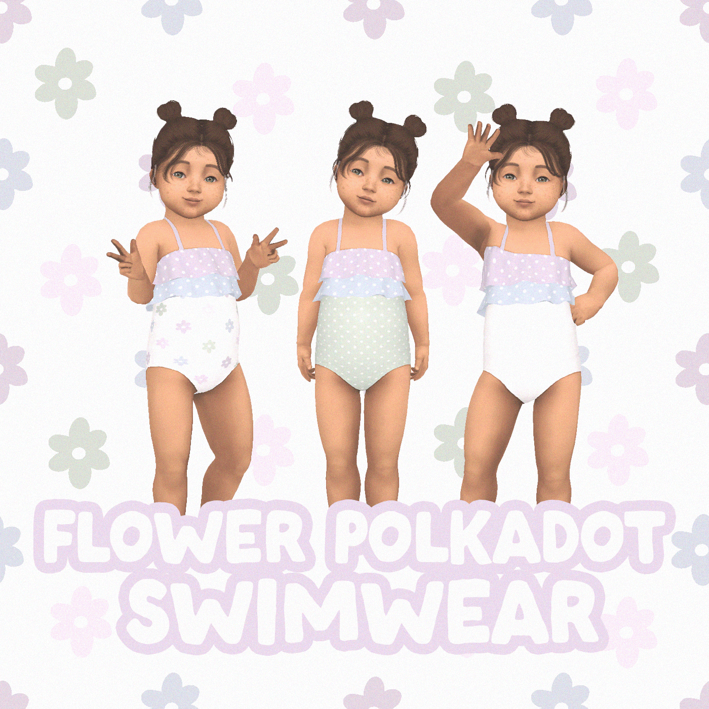 Flower polkadot swimwear