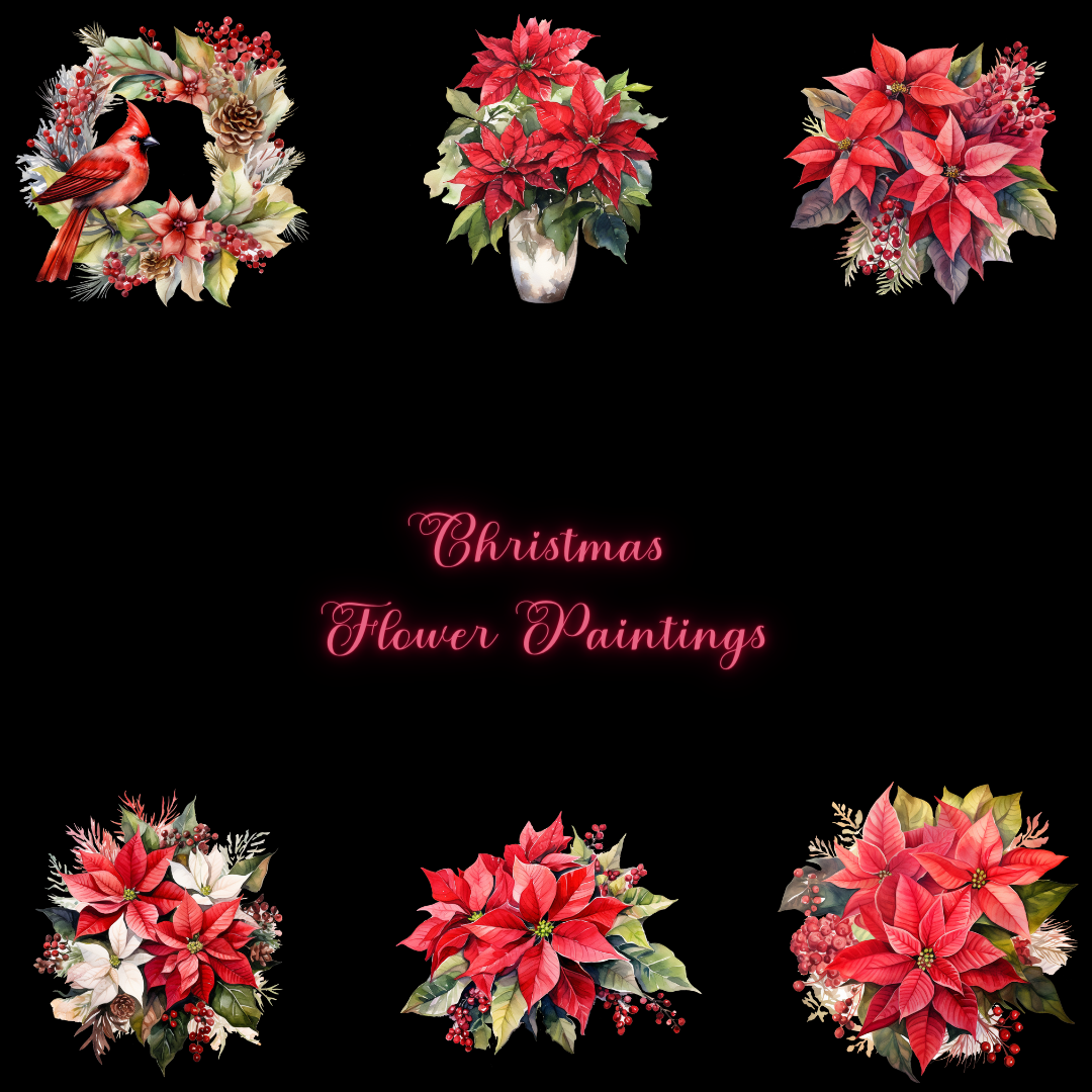 Christmas Flower Paintings