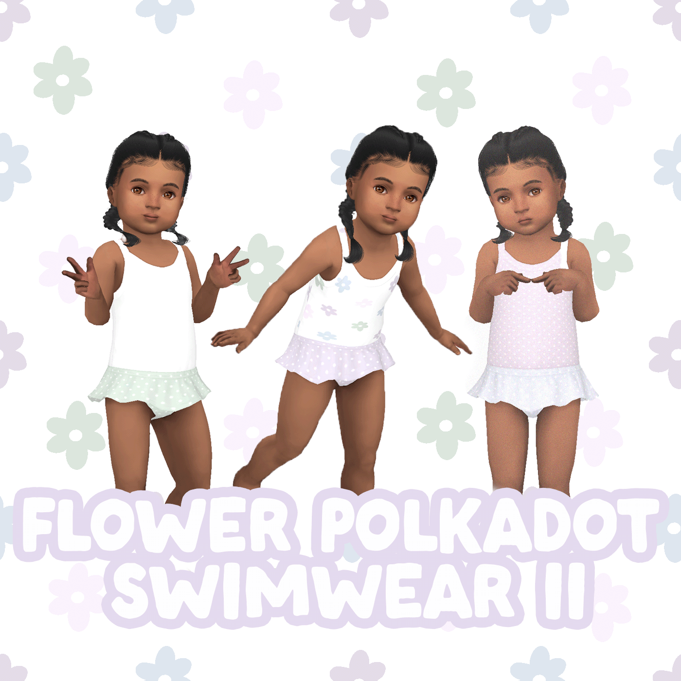  Flower polkadot swimwear II