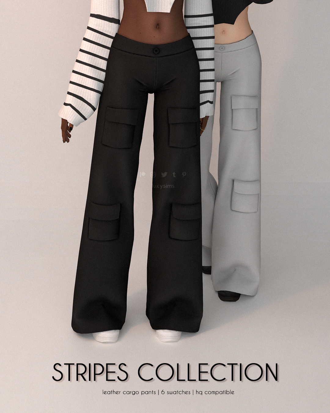 Leather Cargo Pants - Stripes Collection - The Sims 4 Create a Sim ...