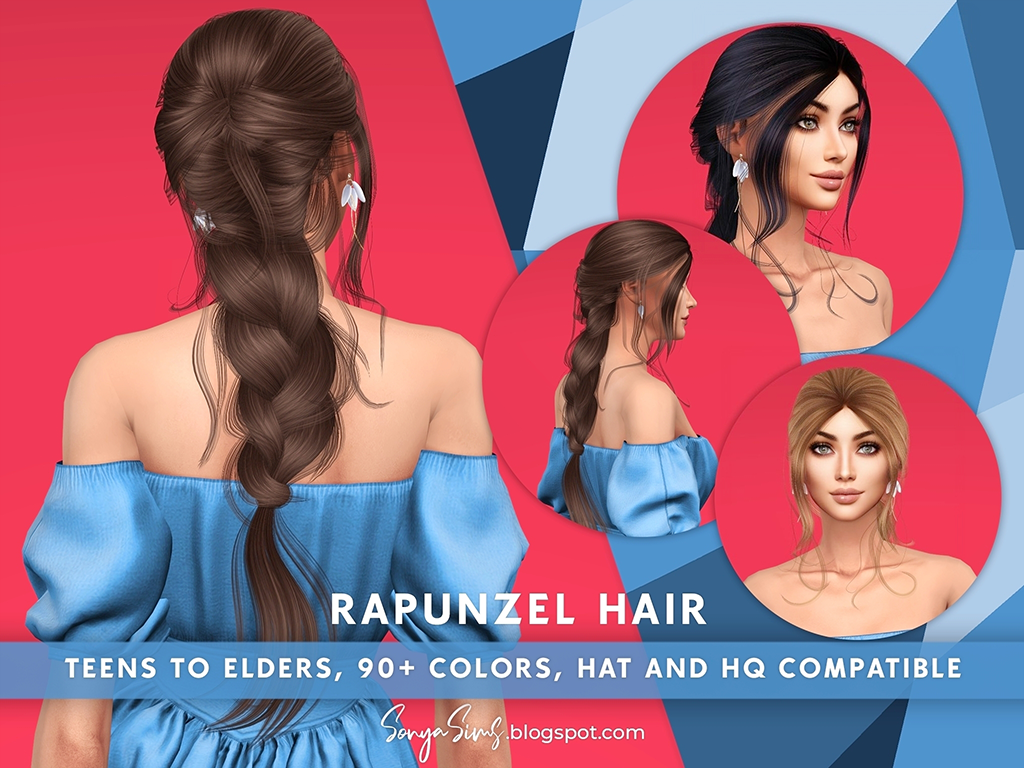 SONYASIMS - RAPUNZEL HAIR - The Sims 4 Create a Sim - CurseForge