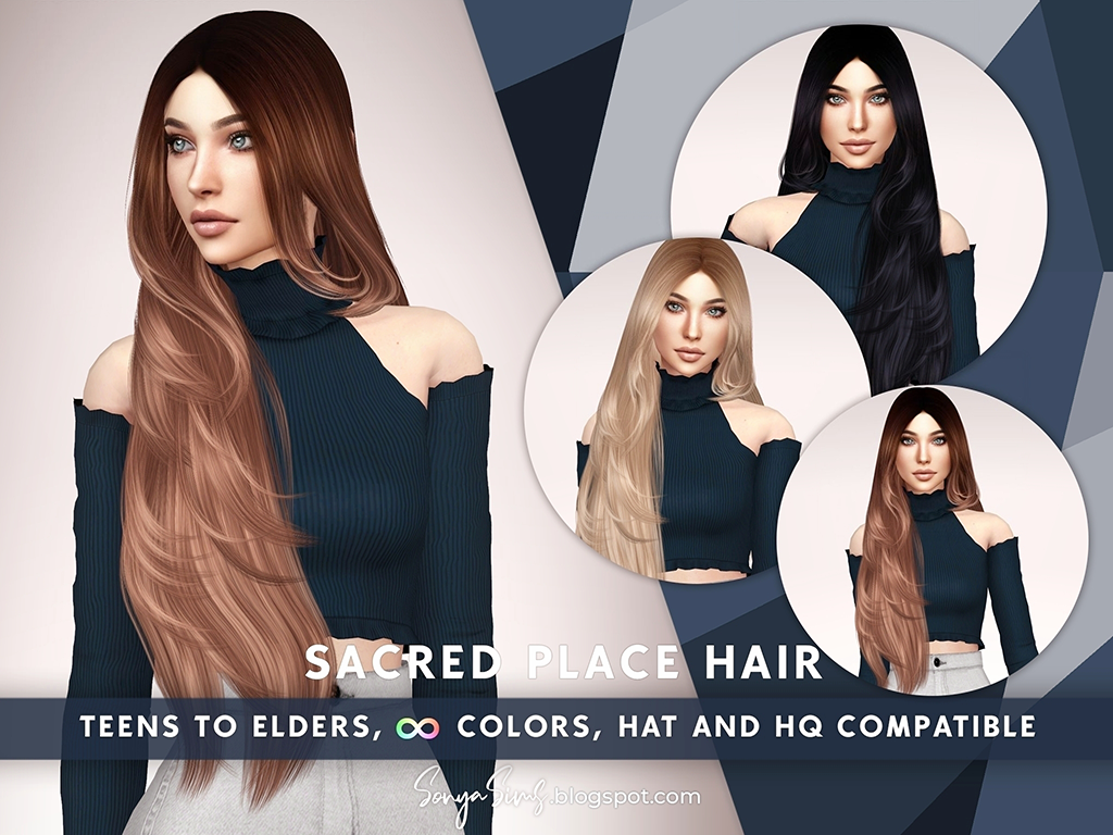 SONYASIMS - SACRED PLACE HAIR - The Sims 4 Create a Sim - CurseForge