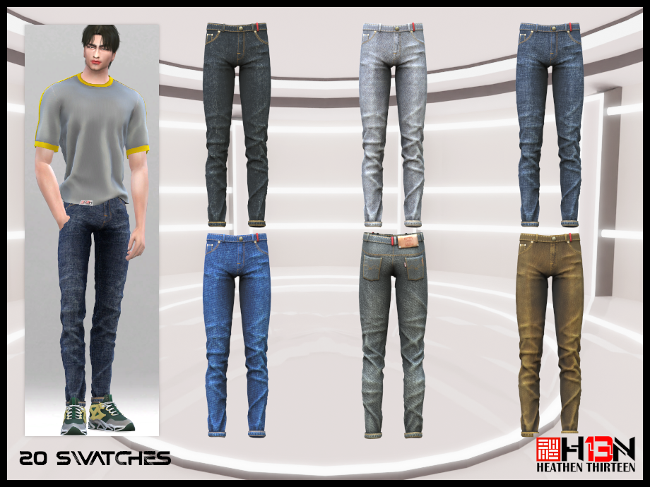 Mid Rise Slim Fit Cuffed Jeans - The Sims 4 Create a Sim - CurseForge