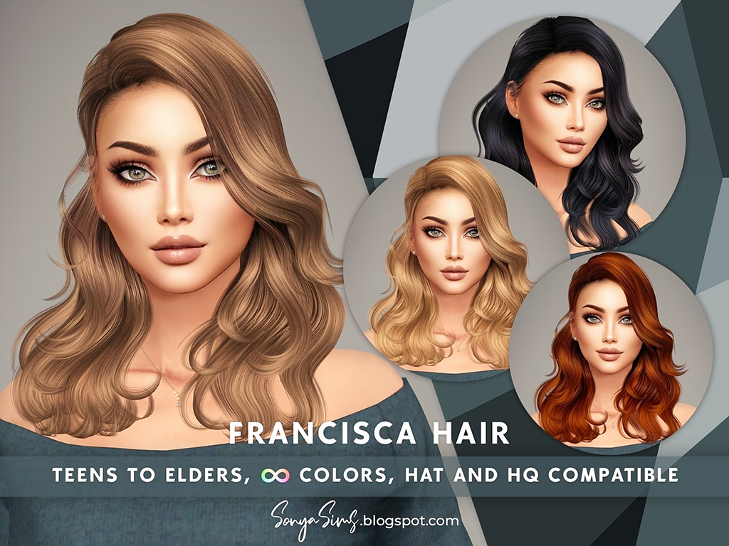 Install SONYASIMS - FRANCISCA HAIR - The Sims 4 Mods - CurseForge