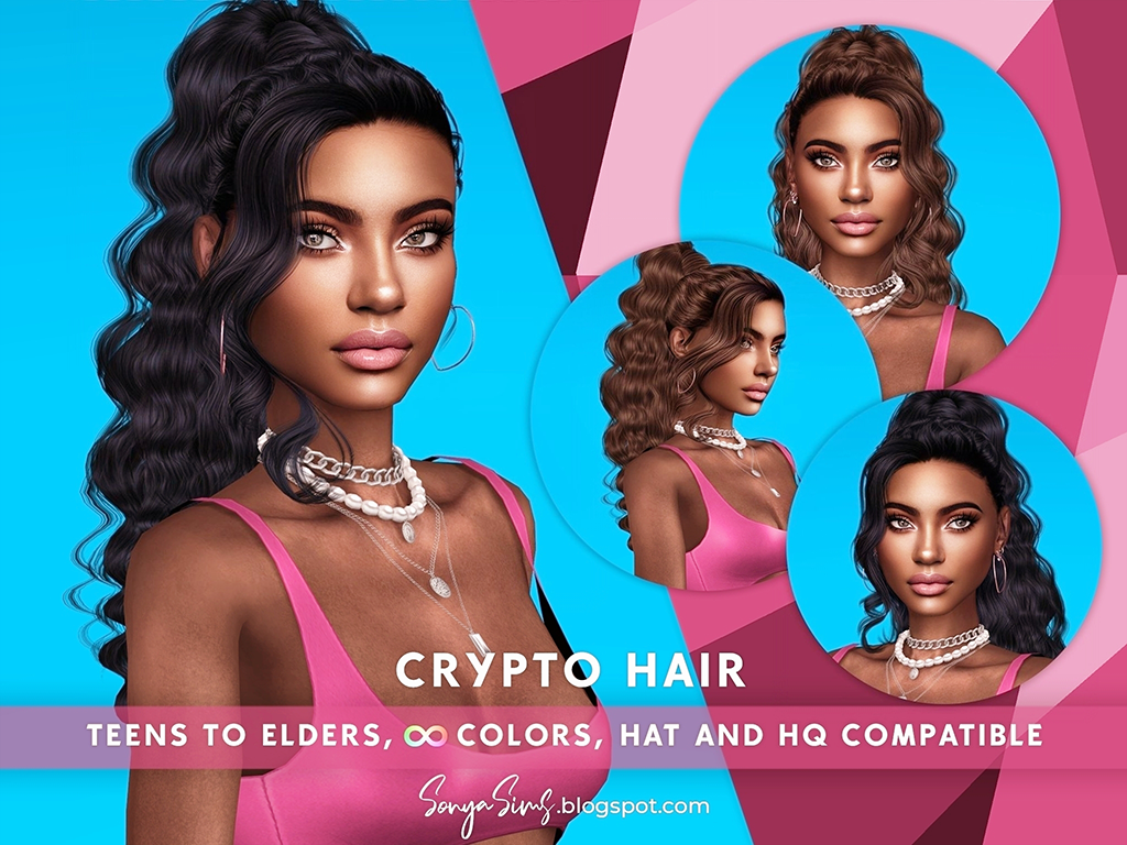 SONYASIMS - CRYPTO HAIR - The Sims 4 Create a Sim - CurseForge