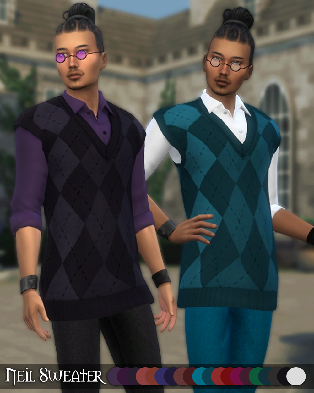 Neil Sweater Vest (Academia Collection) - The Sims 4 Create a Sim