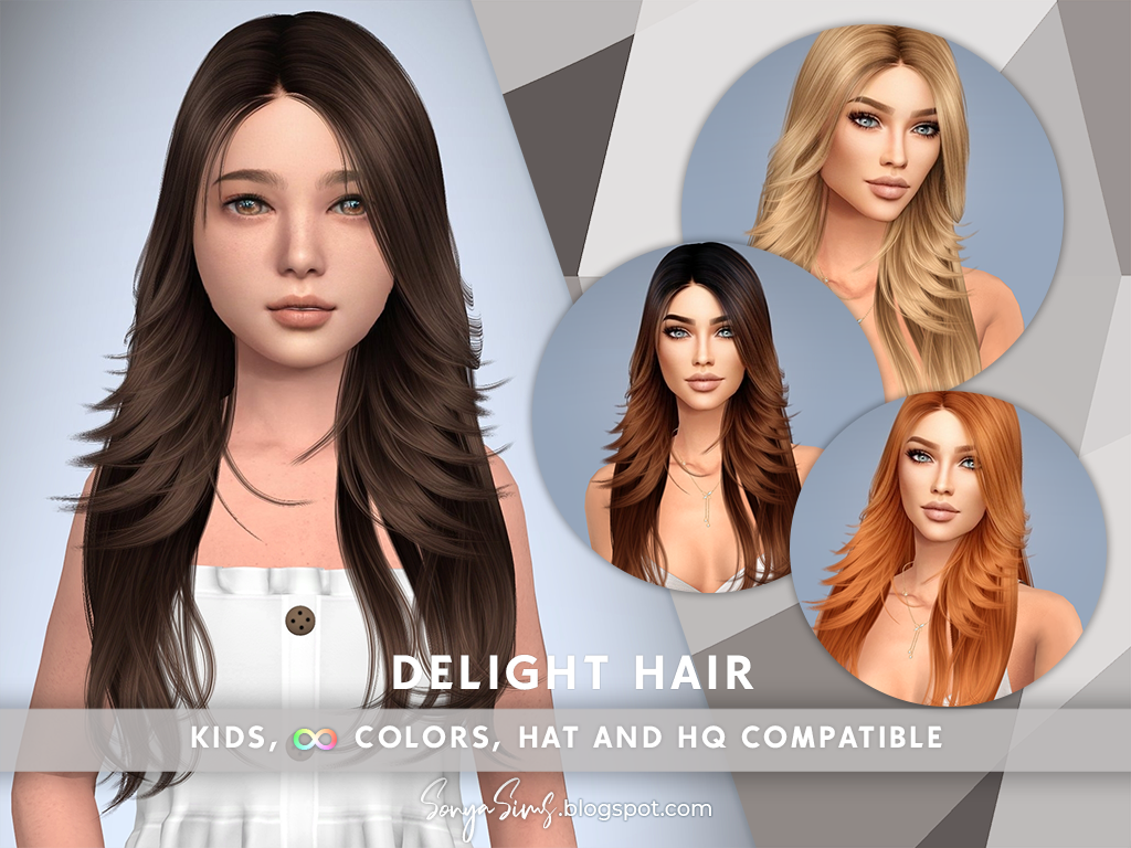 SONYASIMS - DELIGHT HAIR KIDS - The Sims 4 Create a Sim - CurseForge