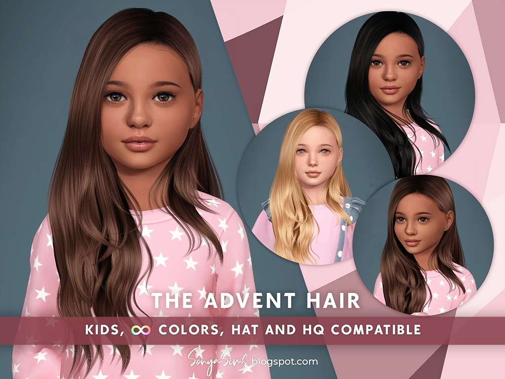 SONYASIMS - THE ADVENT HAIR KIDS - The Sims 4 - Best Mods