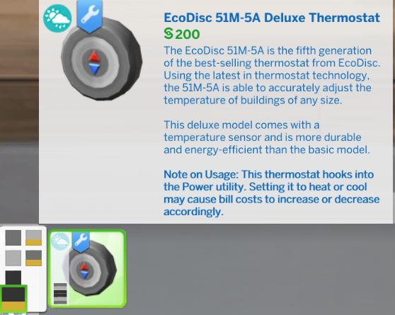 sims 4 upgradeable thermostat