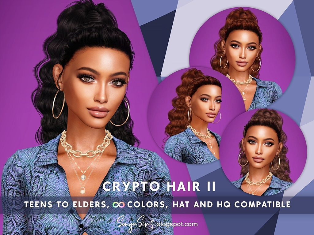 SONYASIMS - CRYPTO HAIR II - The Sims 4 Create a Sim - CurseForge