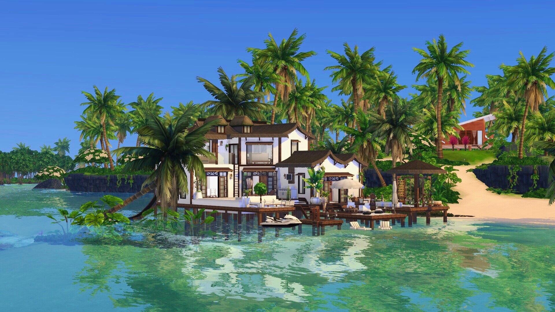 Dream Vacation Water House | No CC - Screenshots - The Sims 4 Rooms ...