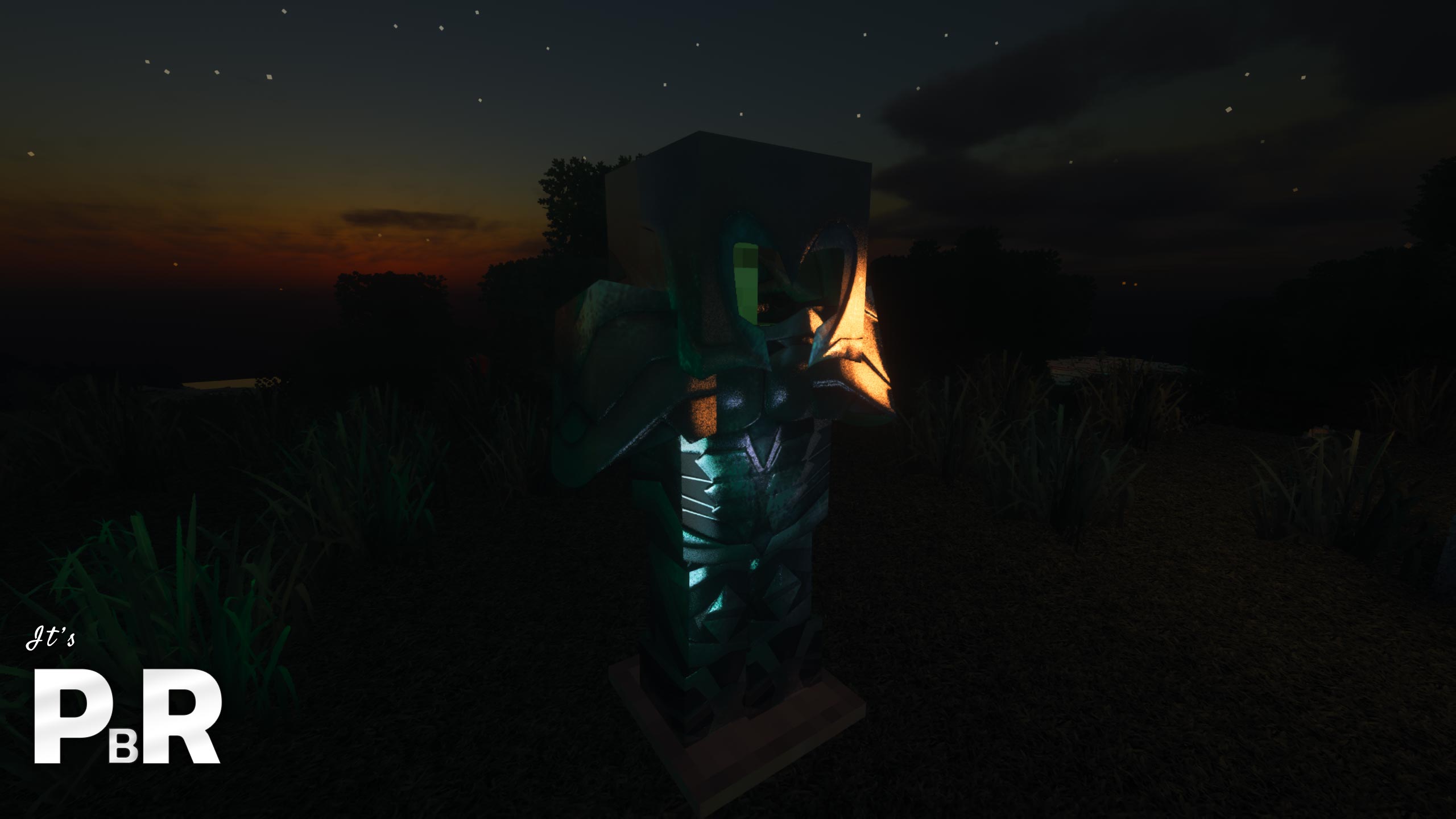 Netherite Armor at Night