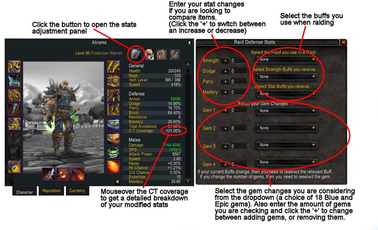 Stat Adjustment Panel