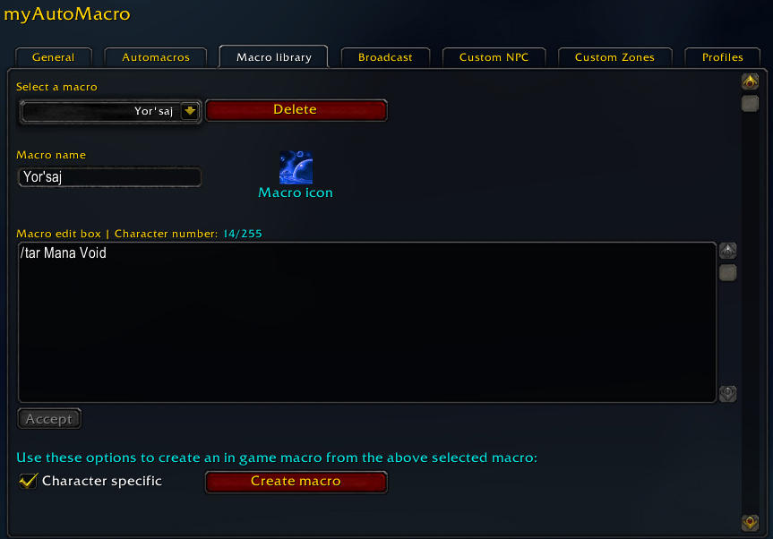 <p>Library tab options</p>