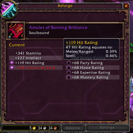 <p>Simple example screenshot of ReforgeStats</p>