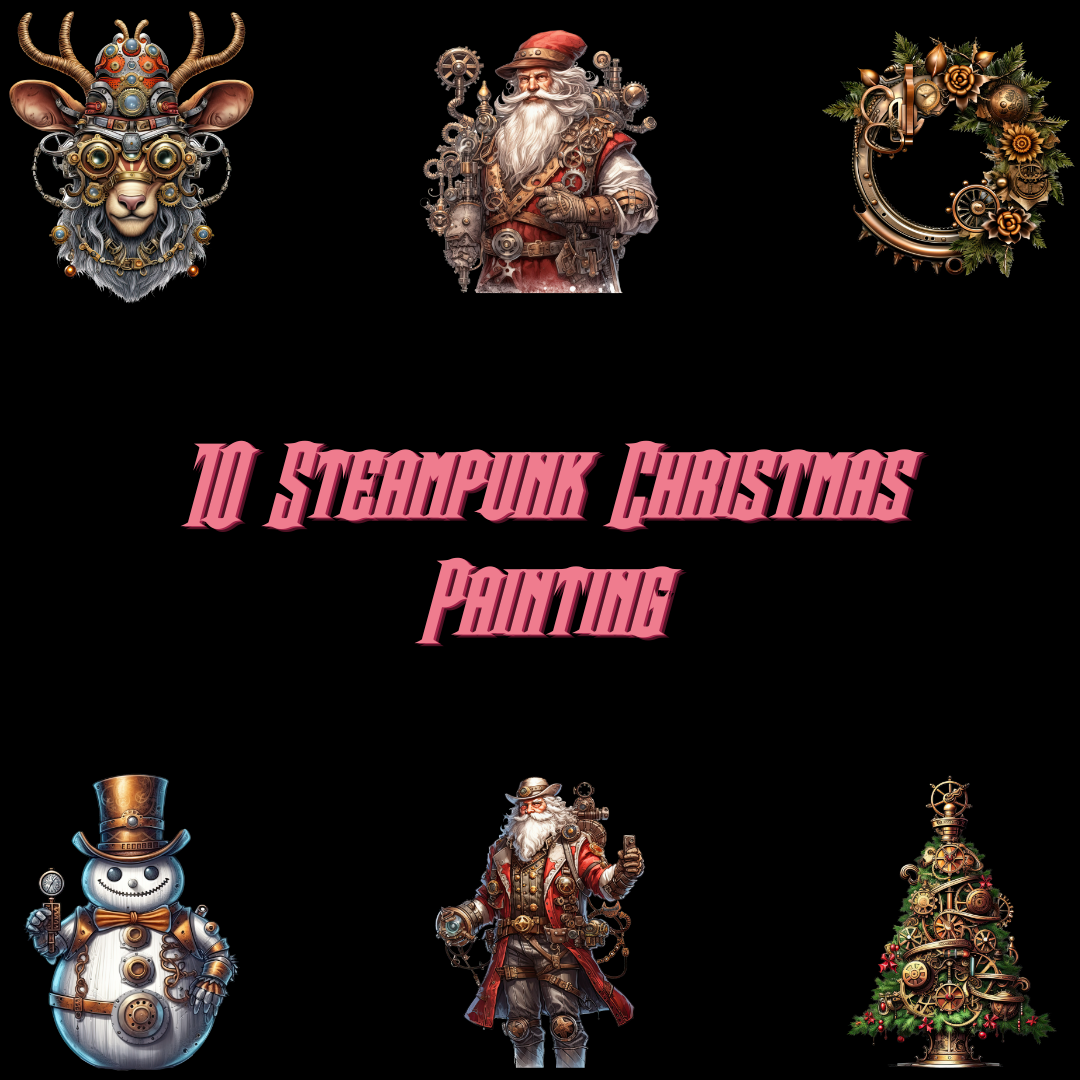 steampunk Christmas Painting