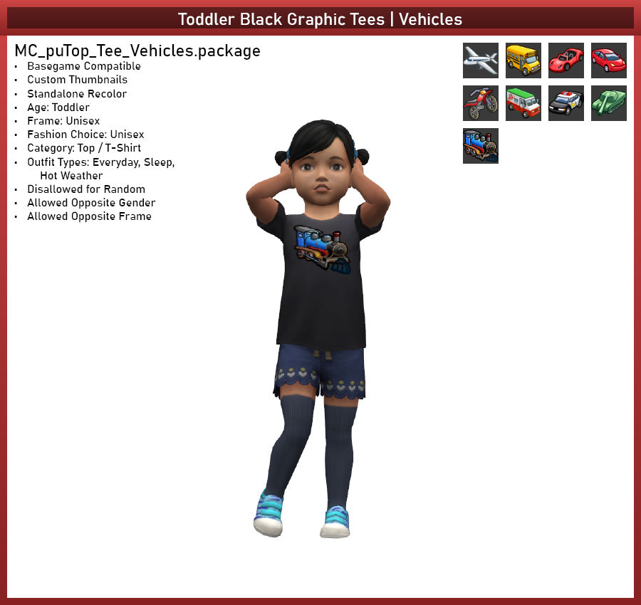 Toddler Black Graphic Tee Vehicles