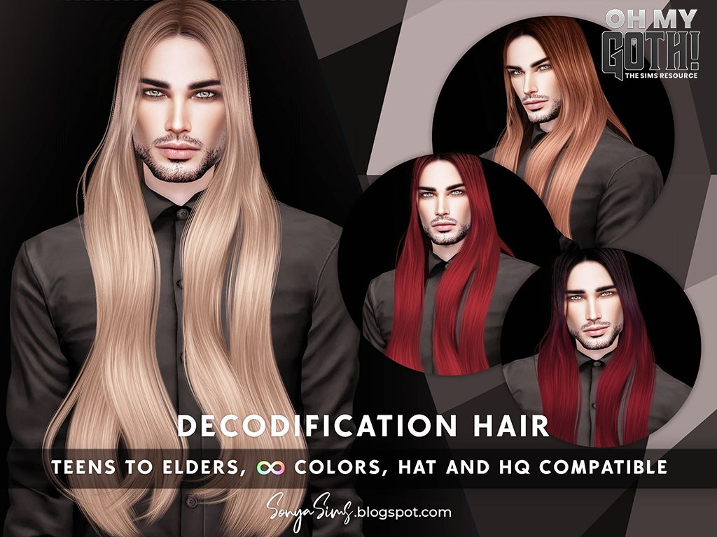 SONYASIMS - DECODIFICATION HAIR MALES - The Sims 4 Create a Sim ...