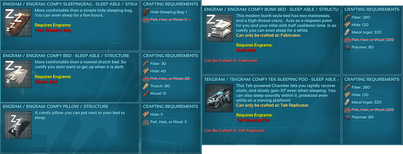 Sleepable Beds Screenshots Ark Survival Ascended Mods