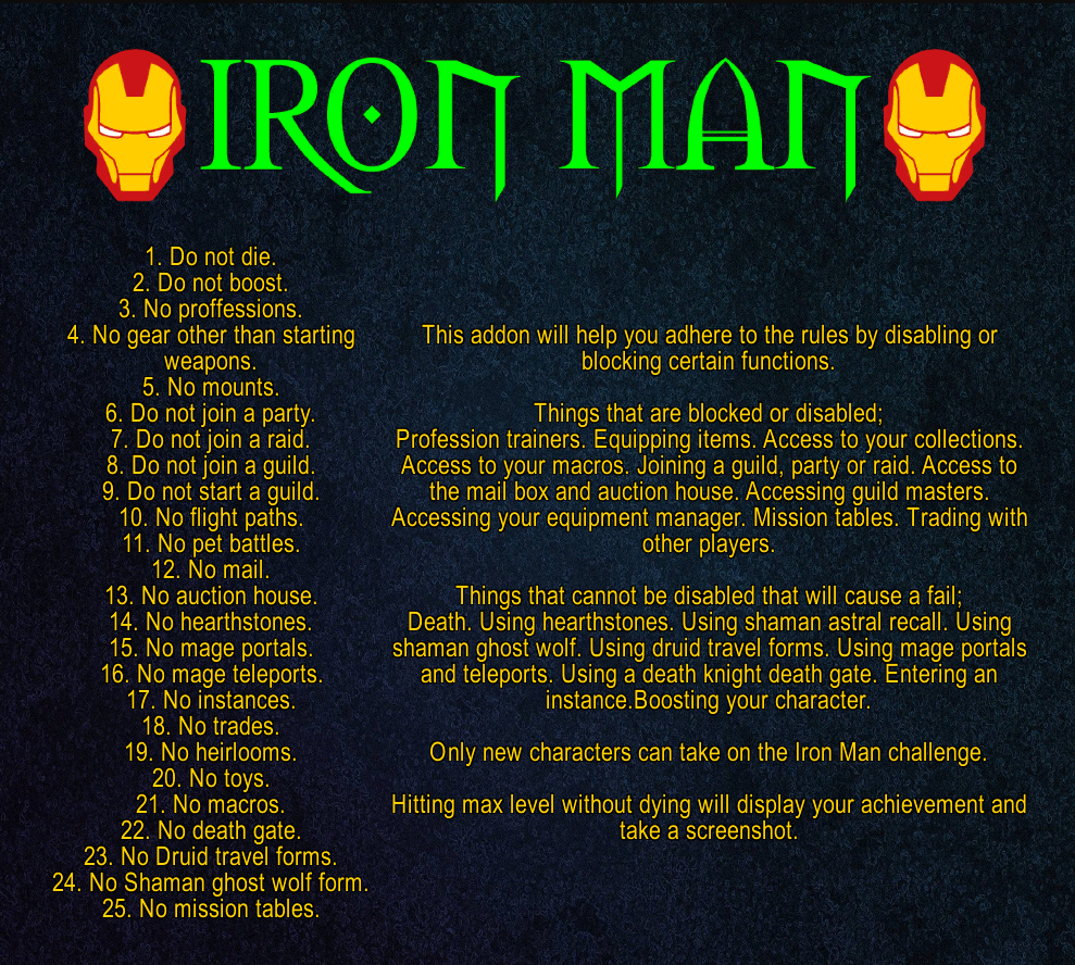 Iron Man Rules