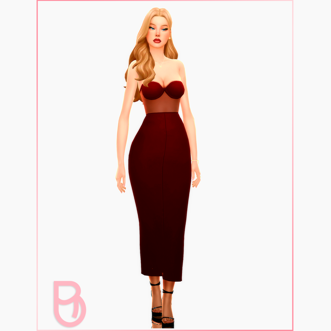 Woman Dress - Bustier - Version 4 - Screenshots - The Sims 4 Create a ...