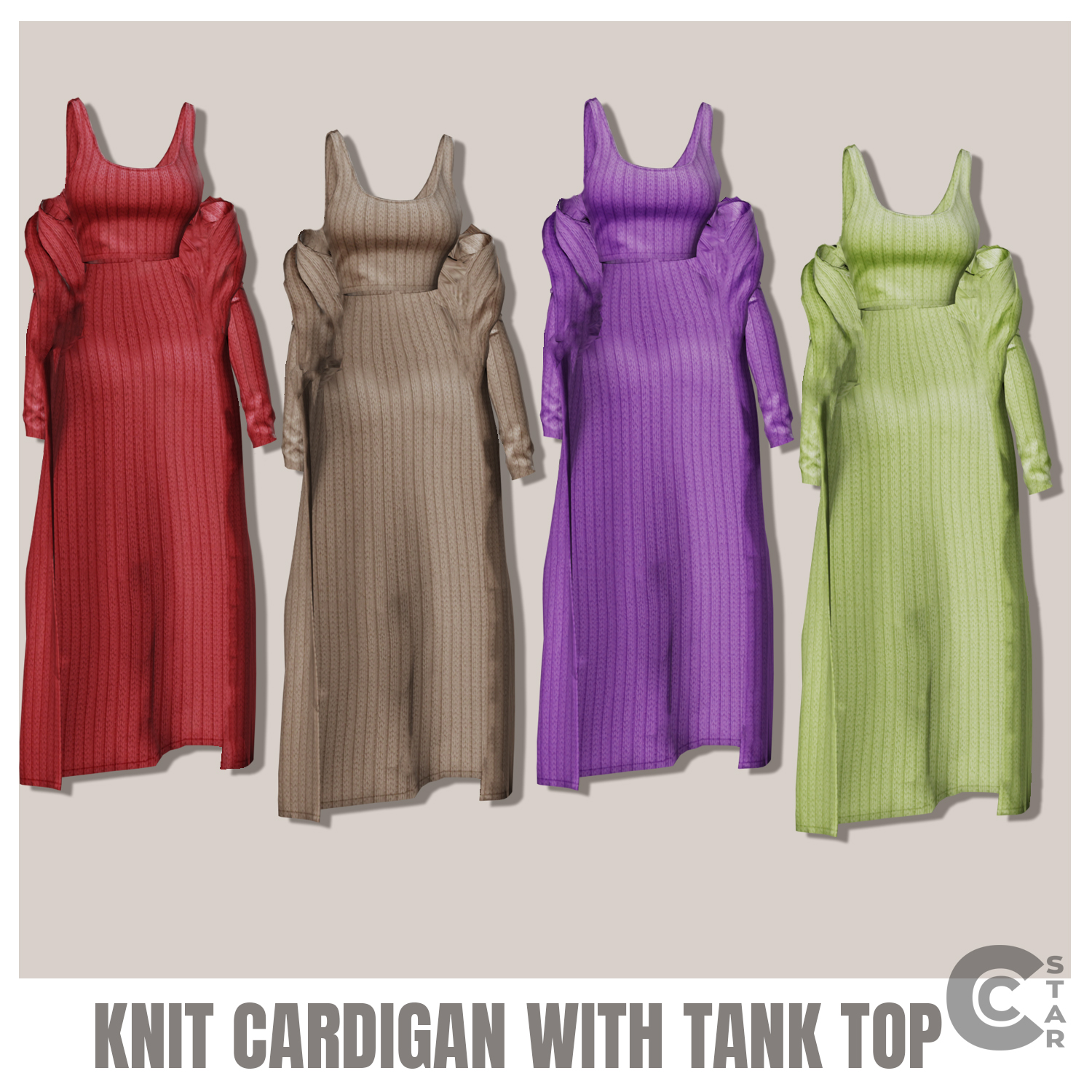 Knit Cardigan With Tank Top - Screenshots - The Sims 4 Create a Sim ...