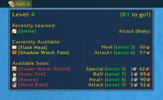 <p>A Level 4 Priest with no professions. (Early version)</p>