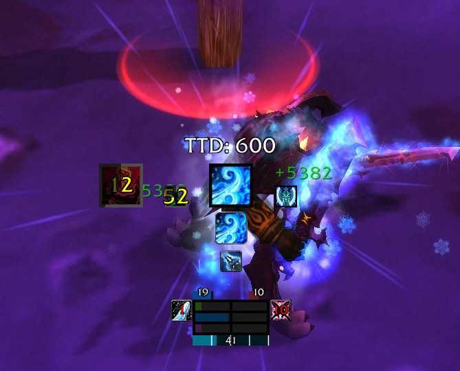 <p>Shows a basic view of what DKOne looks like with default setting in combat while in frost spec</p>