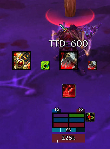 <p>DKOne in combat while in blood spec, showing the blood shield at bottom of the rune frame</p>
