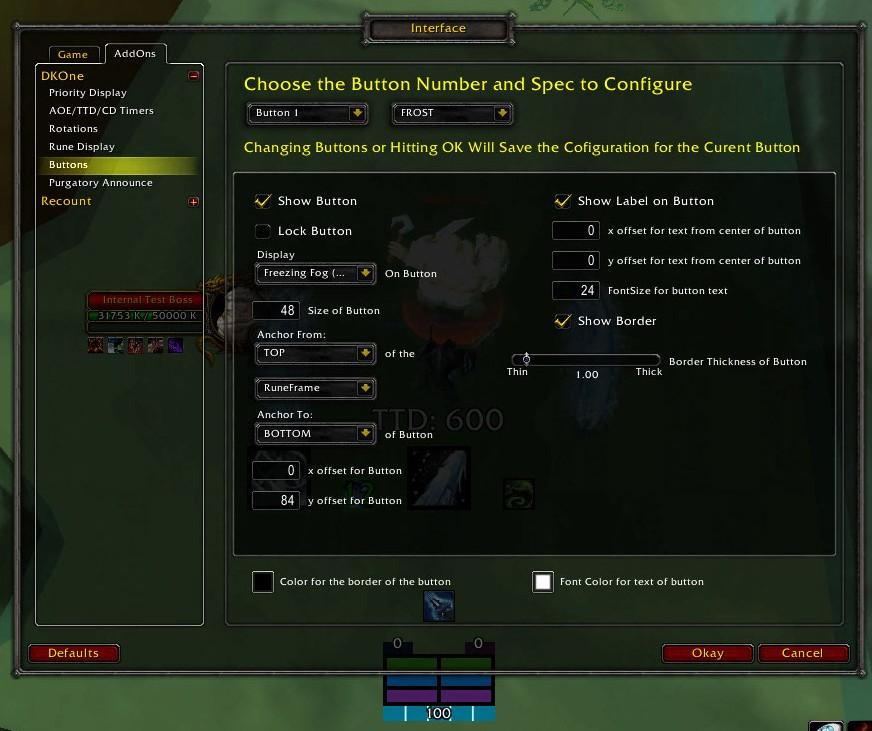 <p>The configuration screen for buff and proc buttons. There are 24 separate buttons that can be configured, 8 for each spec.</p>