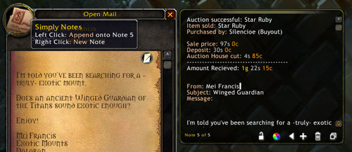 <p>Create a new note from mail, or append the mail's contents to the active note</p>