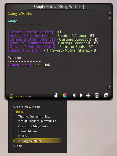 <p>Main notes window</p>