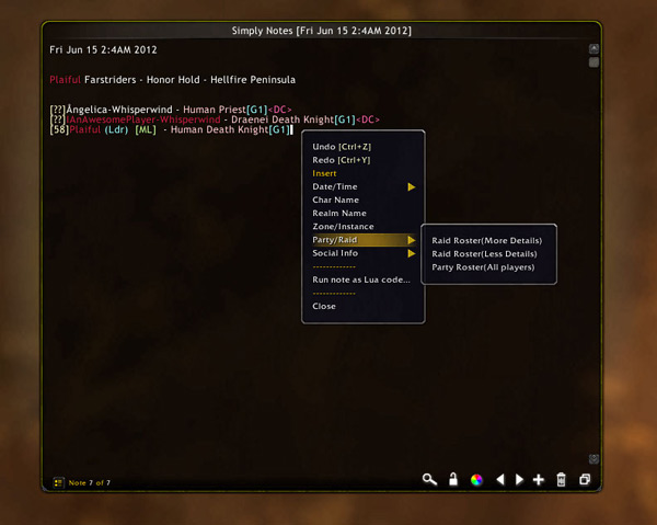 <p>Insert: Raid Roster</p>