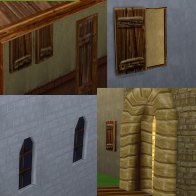 Tomarang Huts Build Set: Doors, Windows, Shutters