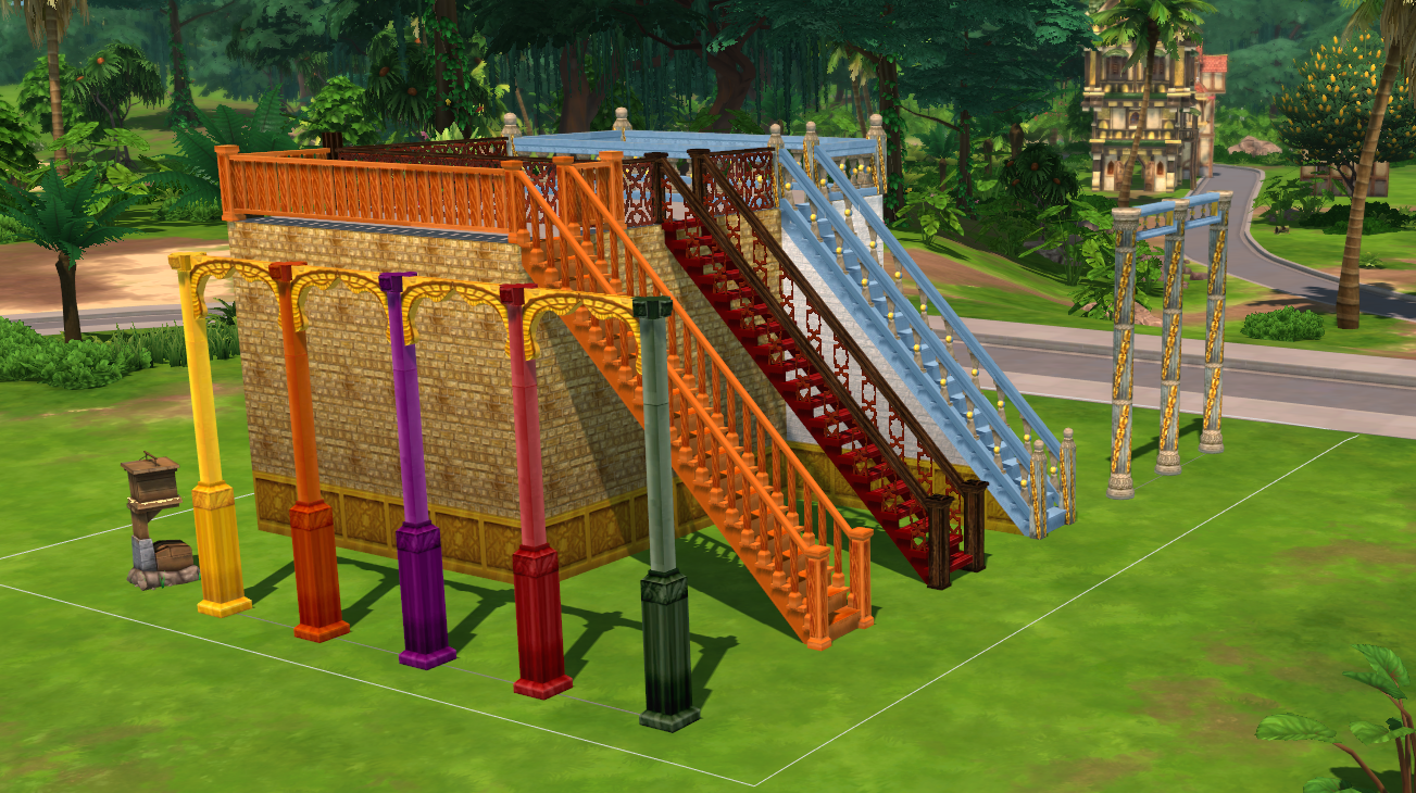 Tomarang Palace Build Set Part 3: Stairs, fences, railings, trims, deco