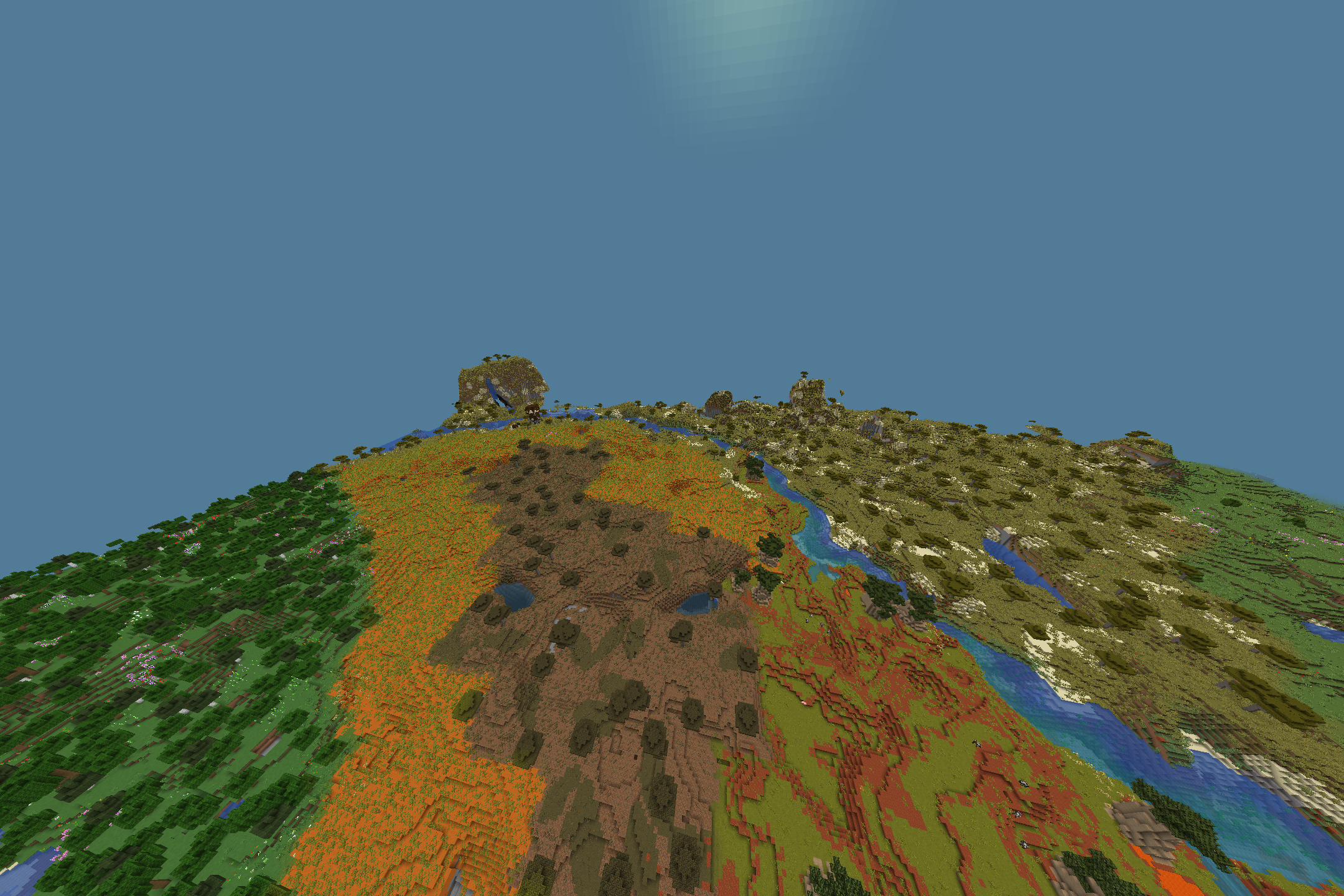 Thumbnail New biomes and Slightly modified Savanna in the World Expansion 0.1.0 from above