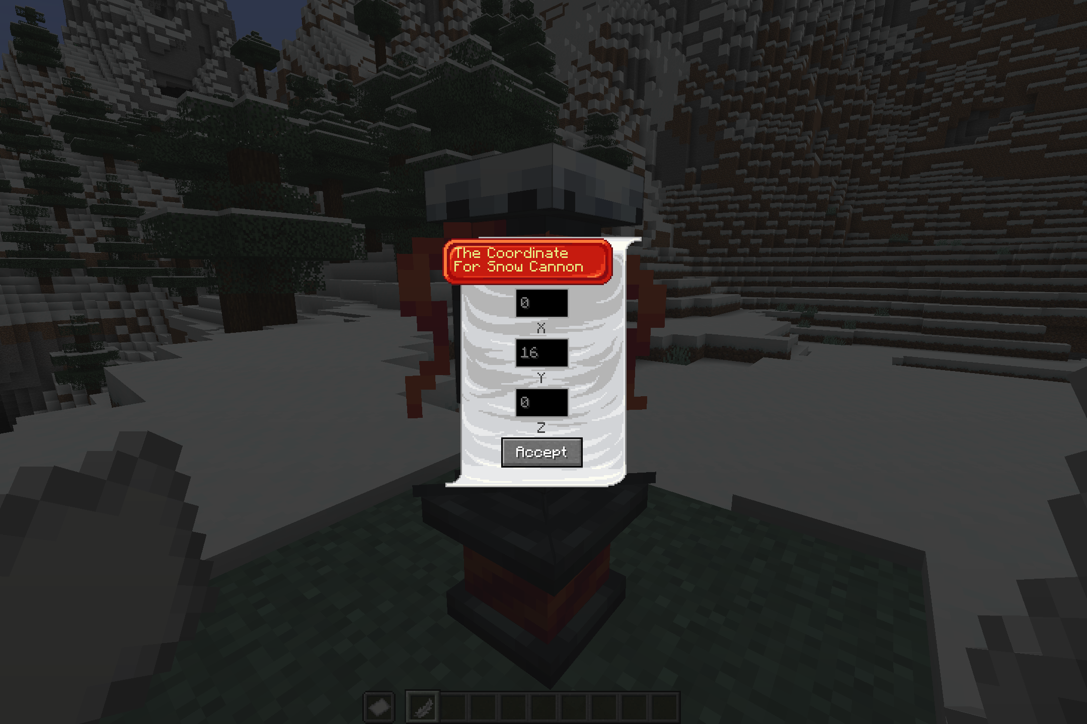 Thumbnail Write down here the coordinates at which the Snow Cannon will be fired