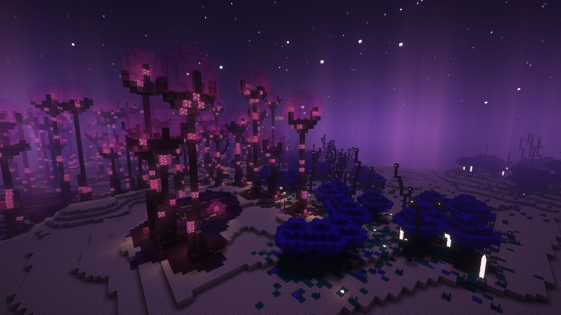 Thumbnail The beautiful new End biomes, taken with Complementary Reimagined shaders.