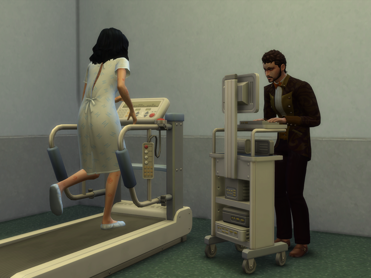 Hospital Treadmill in Patient Clothes