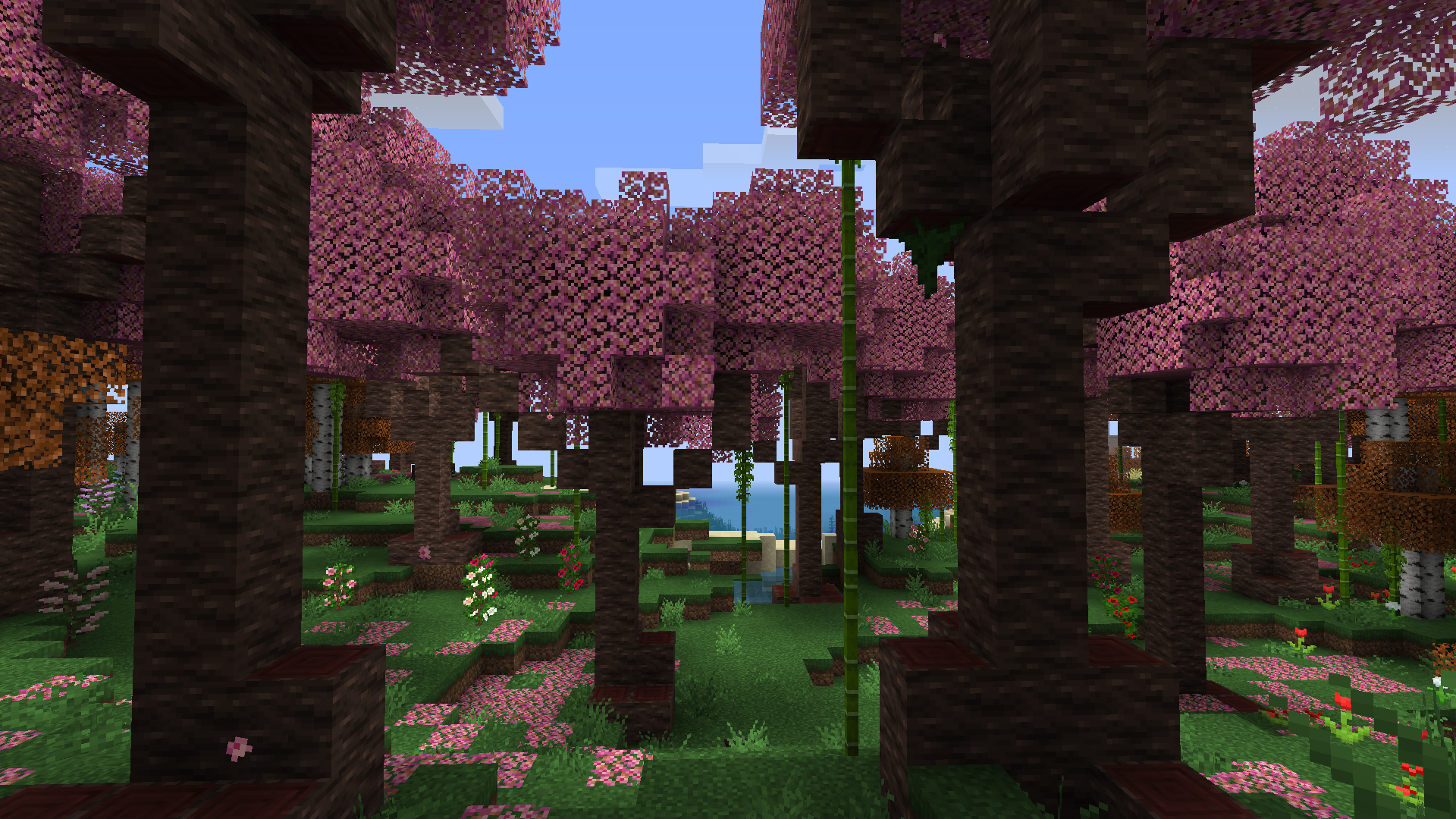 Thumbnail Beautiful cherry trees in Minecraft 1.16.