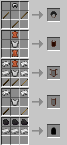 Helmet, Armor and Armor Plate crafting