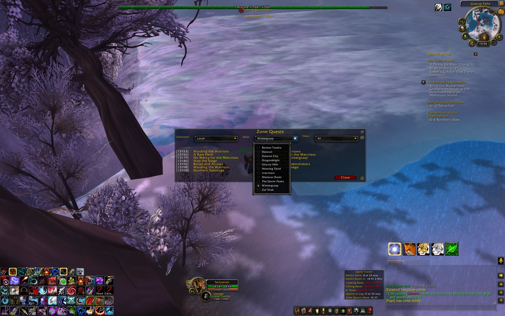 A screenshot showing the main frame (middle of screen).