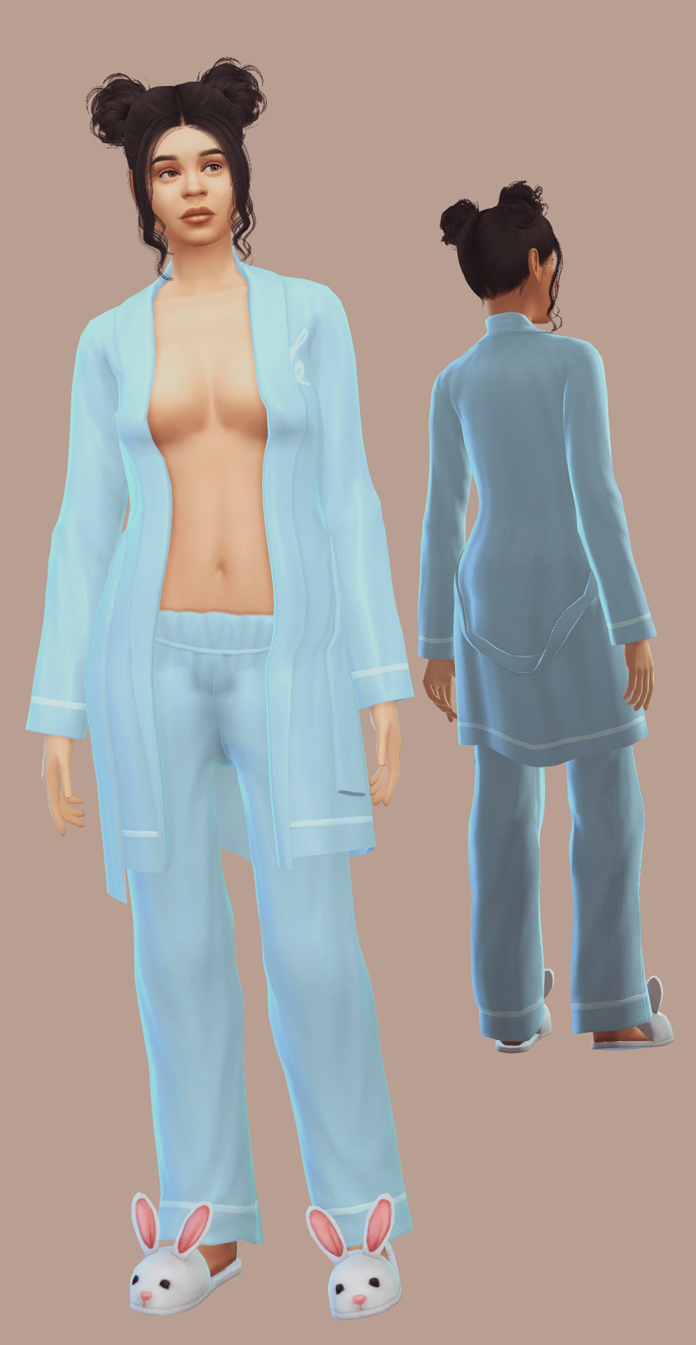 light blue pajama worn by female sim