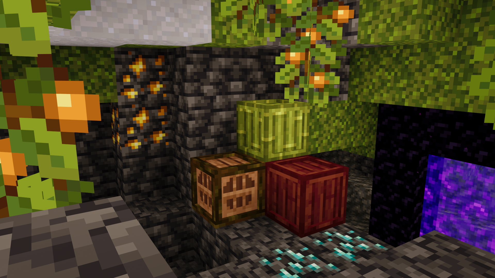 Crates in a cave