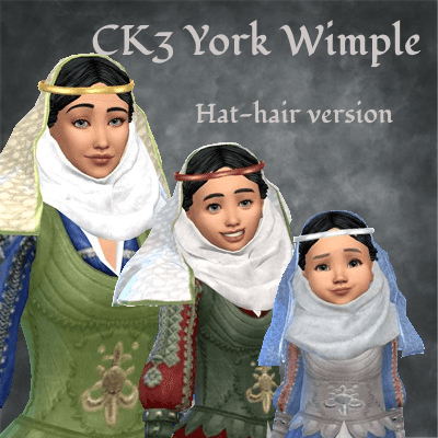 CK3 Wimple York - Hat-Hair Version