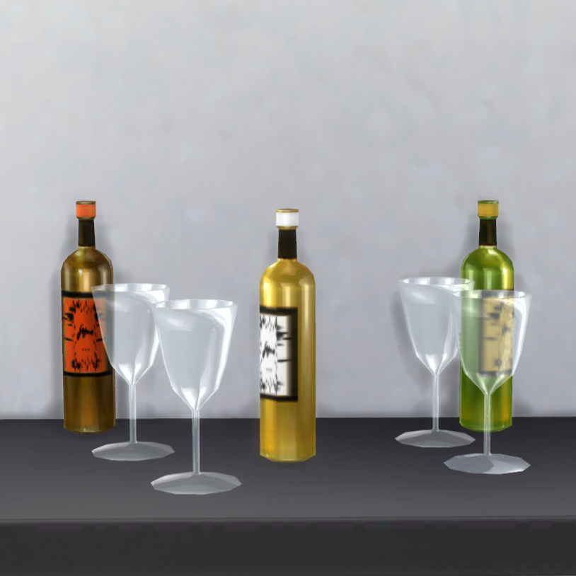 Bottles and empty glasses