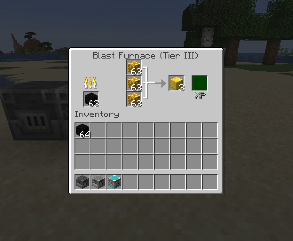 Thumbnail Raw Blocks can be smelted significantly quicker by using a Tier III Blast Furnace.
