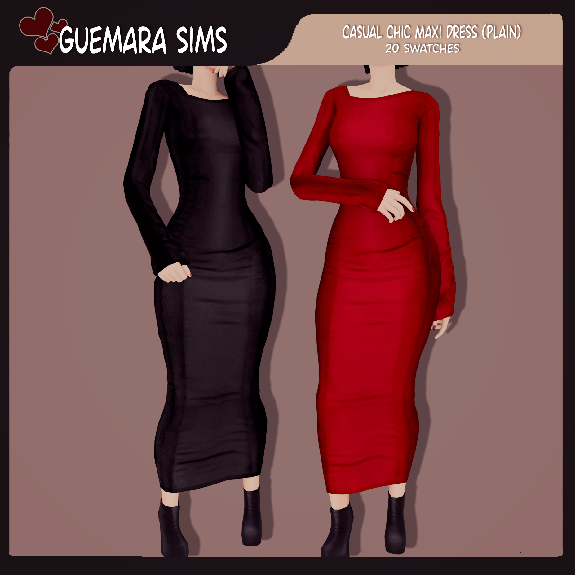 Casual Chic Maxi Dress (Plain) - The Sims 4 Create a Sim - CurseForge